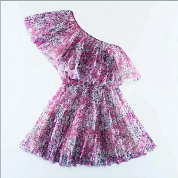 NWT Giambattista Valli x H&M 1 shoulder mini pouf dress size 14 - Picture 3 of 4